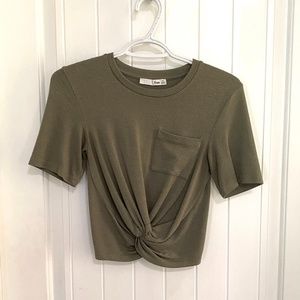Army Green Crop Tee